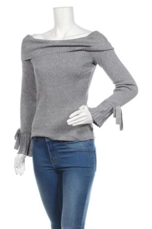 Дамски пуловер New York & Company, Размер S, Цвят Сив, 64% вискоза, 16% полиамид, 14% полиестер, 6% метални нишки, Цена 17,45 лв.