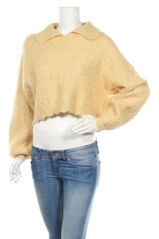 Дамски пуловер Zara, Размер S, Цвят Жълт, 45% вълна от алпака, 31% полиамид, 13% вълна, 11% акрил, Цена 51,35 лв.