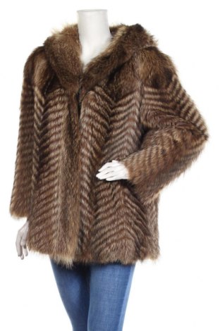Δερμάτινο γυναικείο παλτό, Μέγεθος L, Χρώμα Καφέ, Φυσική τρίχα, Τιμή 174,71 €
