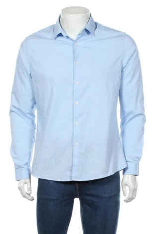 Мъжка риза ASOS, Размер L, Цвят Син, 68% памук, 28% полиестер, 4% еластан, Цена 20,48 лв.