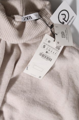 Kleid Zara, Größe L, Farbe Beige, 51% Polyester, 41%Acryl, 4% Wolle, 4% Elastan, Preis 24,54 €