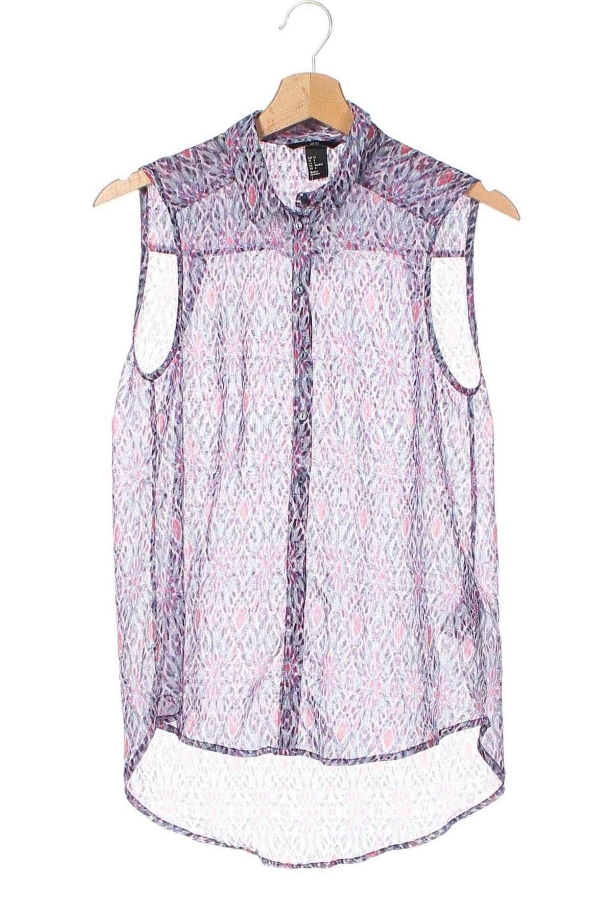 Γυναικείο πουκάμισο H&M, Μέγεθος XS, Χρώμα Πολύχρωμο, Πολυεστέρας, Τιμή 9,35 €