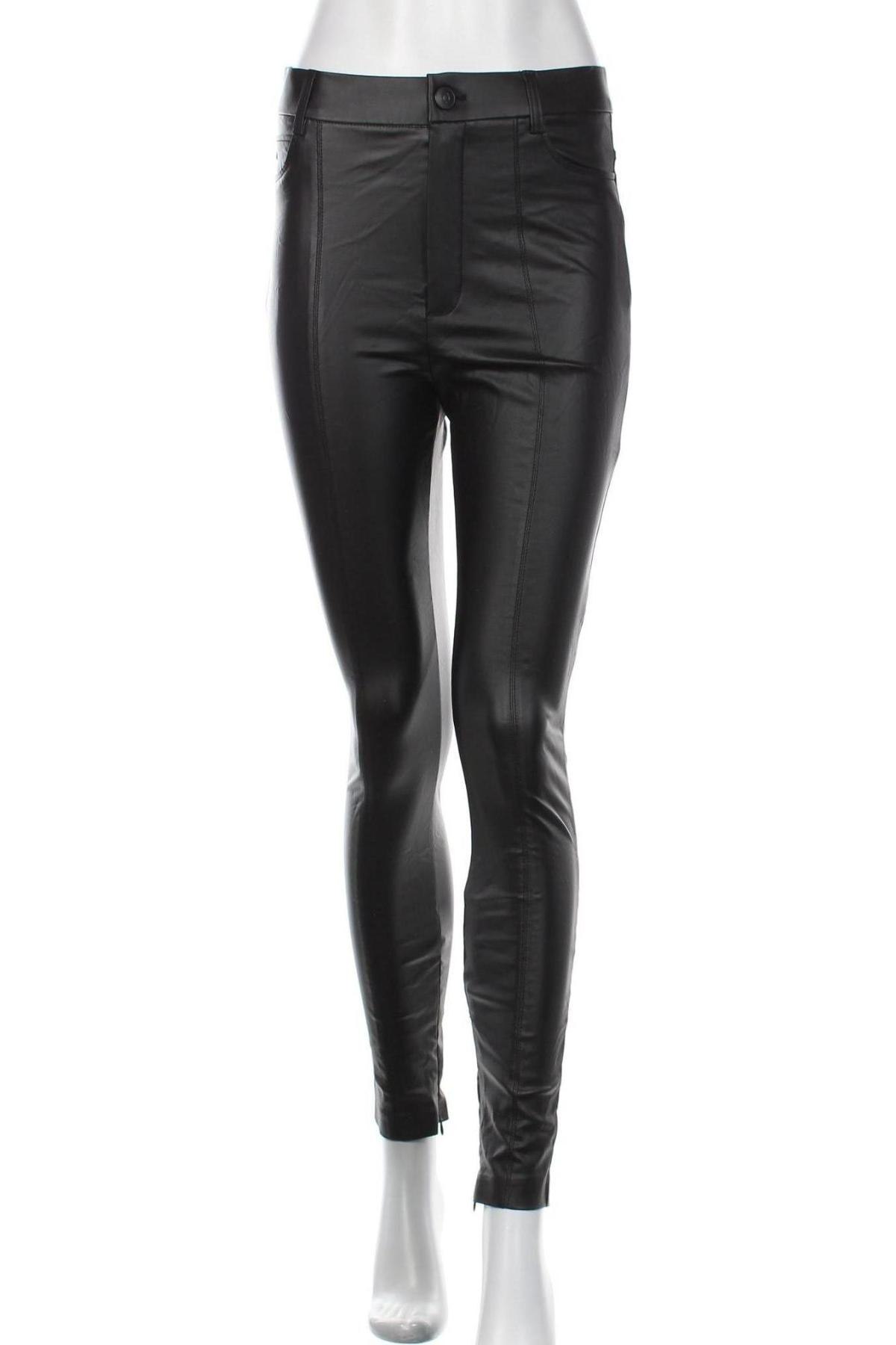 Дамски панталон Zara, Размер M, Цвят Черен, 79% вискоза, 18% полиестер, 3% еластан, Цена 44,25 лв.