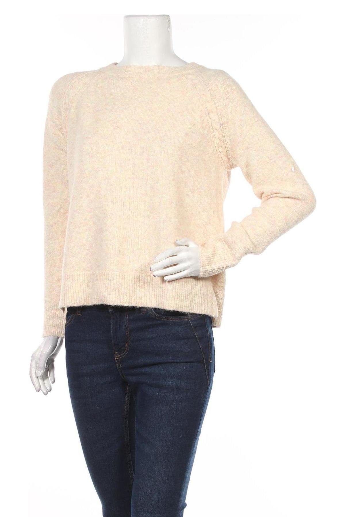 Дамски пуловер ONLY, Размер S, Цвят Бежов, 97% полиестер, 3% еластан, Цена 19,47 лв.