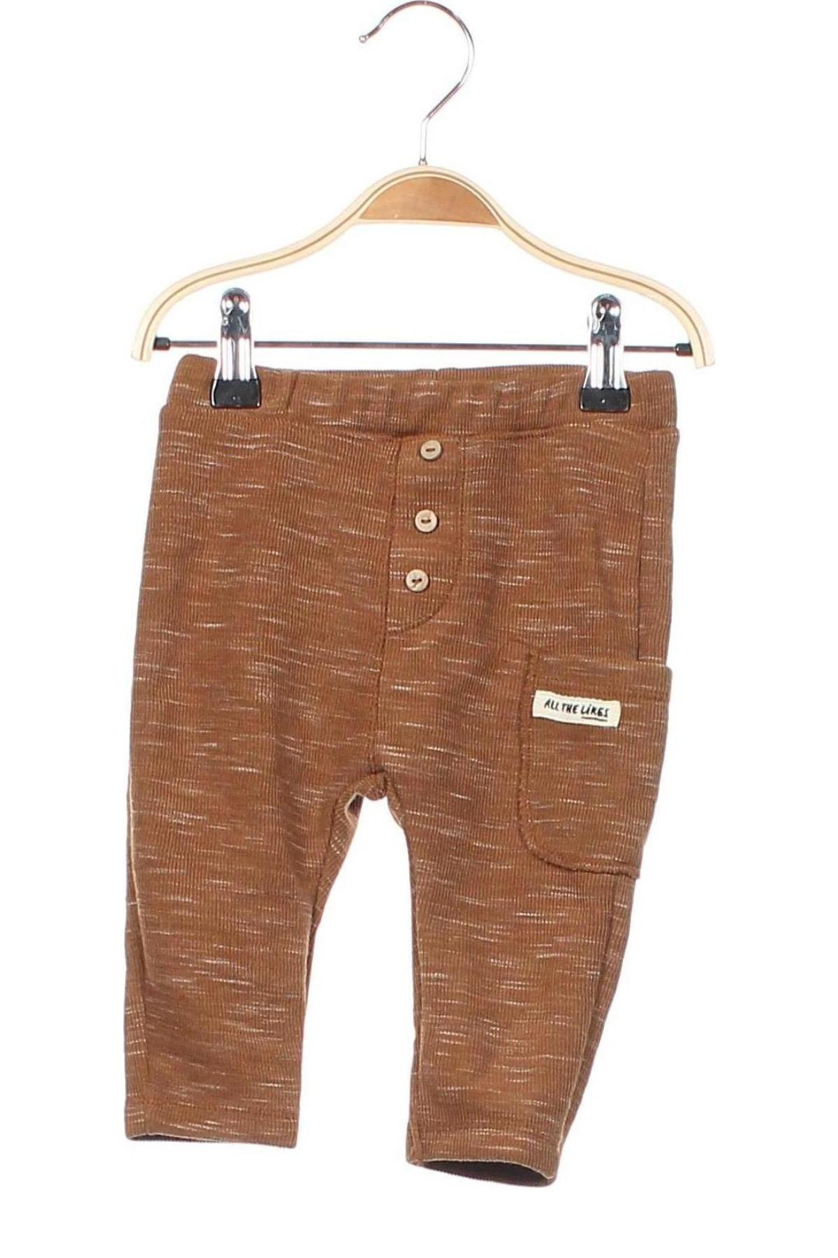 Детски панталон Zara, Размер 9-12m/ 74-80 см, Цвят Кафяв, 96% полиестер, 4% вискоза, Цена 21,75 лв.