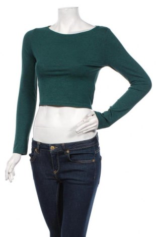 Дамска блуза H&M Divided, Размер S, Цвят Зелен, 62% полиестер, 33% памук, 5% еластан, Цена 35,00 лв.