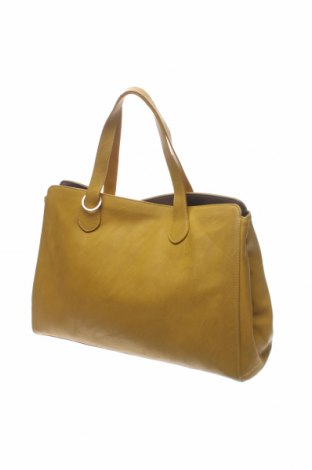 Дамска чанта Stefanel, Цвят Жълт, Естествена кожа, Цена 181,00 лв.