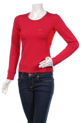 Дамска спортна блуза Nike, Размер S, Цвят Червен, 95% полиестер, 5% еластан, Цена 50,35 лв.