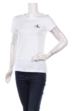 Tricou de femei Calvin Klein Jeans, Mărime M, Culoare Alb, Bumbac, Preț 97,37 Lei