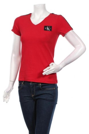 Dámske tričko Calvin Klein Jeans, Veľkosť M, Farba Červená, Bavlna, Cena  21,55 €