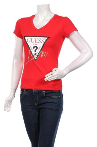 Γυναικείο t-shirt Guess, Μέγεθος XS, Χρώμα Κόκκινο, Βαμβάκι, Τιμή 23,51 €