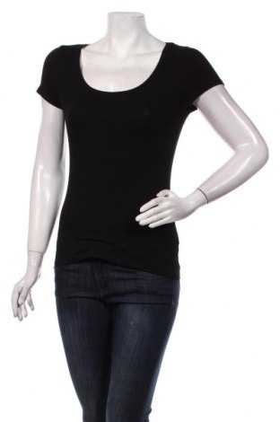 Damski T-shirt H&M, Rozmiar S, Kolor Czarny, 95% bawełna, 5% elastyna, Cena 73,57 zł