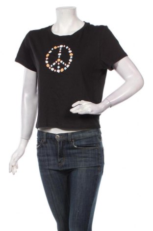 Γυναικείο t-shirt Monki, Μέγεθος L, Χρώμα Μαύρο, Βαμβάκι, Τιμή 5,94 €