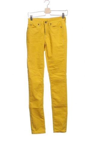 Pantaloni de femei Calvin Klein Jeans, Mărime S, Culoare Galben, 70% bumbac, 28% poliester, 2% elastan, Preț 197,37 Lei