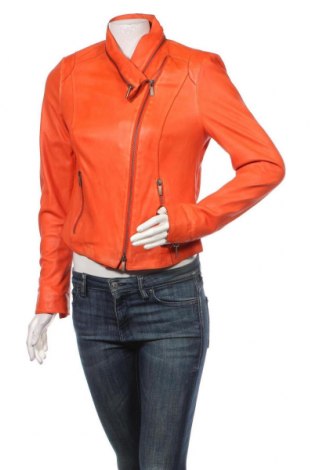 Dámska kožená bunda  Biba, Veľkosť S, Farba Oranžová, Pravá koža , Cena  79,38 €