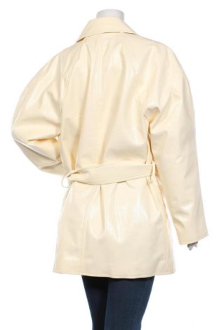 Γυναικείο δερμάτινο μπουφάν Weekday, Μέγεθος L, Χρώμα Εκρού, Τιμή 71,65 €