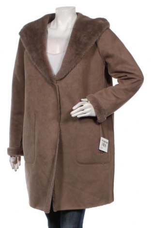Дамско палто Zara, Размер M, Цвят Кафяв, Полиестер, еластан, Цена 79,00 лв.