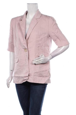 Дамско сако, Размер XL, Цвят Розов, 60% вискоза, 40% лен, Цена 57,00 лв.