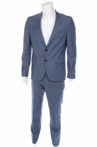 Pánsky oblek  Hugo Boss, Veľkosť L, Farba Modrá, 76% vlna, 21% polyester, 3% elastan, Cena  203,35 €