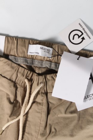 Мъжки панталон Selected Homme, Размер L, Цвят Бежов, 98% памук, 2% еластан, Цена 47,60 лв.