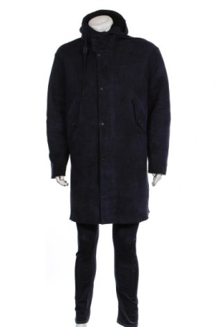 Palton de piele pentru bărbați Closed, Mărime L, Culoare Albastru, Piele naturală, Preț 2.951,55 Lei