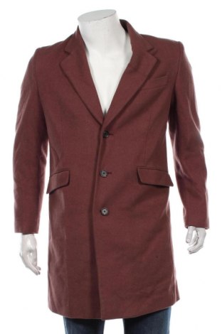 Pánský kabát  ASOS, Velikost S, Barva Červená, 51% vlna, 35% polyester, 9%acryl, 3% polyamide, 2% viskóza, Cena  2 264,00 Kč