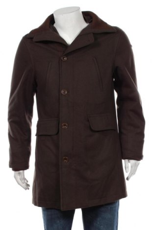 Мъжко палто Bruuns Bazaar, Размер M, Цвят Кафяв, 75% вълна, 20% полиамид, 5% кашмир, Цена 169,00 лв.