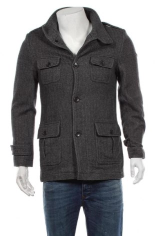 Мъжко палто Next, Размер S, Цвят Сив, 70% вълна, 27% полиамид, 3% други тъкани, Цена 63,00 лв.