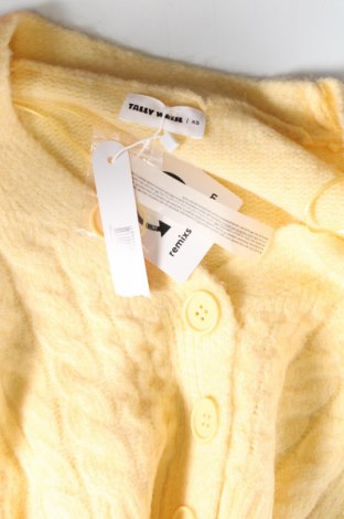 Damen Strickjacke Tally Weijl, Größe XS, Farbe Gelb, Preis 4,74 €
