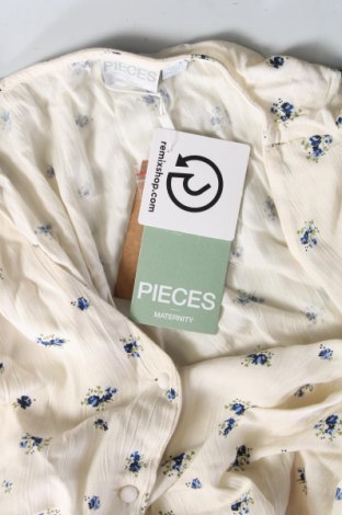 Γυναικείο πουκάμισο Pieces, Μέγεθος M, Χρώμα Εκρού, Τιμή 20,62 €