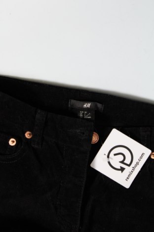 Γυναικείο κοτλέ παντελόνι H&M, Μέγεθος XS, Χρώμα Μαύρο, Τιμή 2,87 €