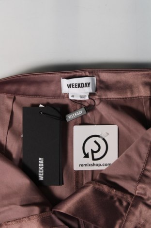 Pantaloni de femei Weekday, Mărime L, Culoare Maro, Preț 35,07 Lei
