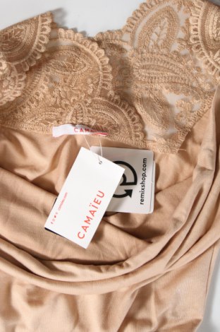 Tricou de damă Camaieu, Mărime XS, Culoare Bej, Preț 69,08 Lei