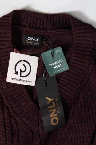 Дамски пуловер ONLY, Размер XS, Цвят Червен, Цена 16,20 лв.