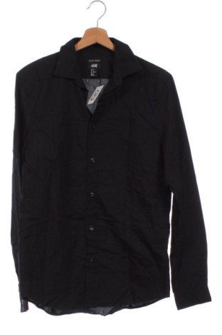 Мъжка риза H&M, Размер M, Цвят Черен, Цена 20,30 лв.