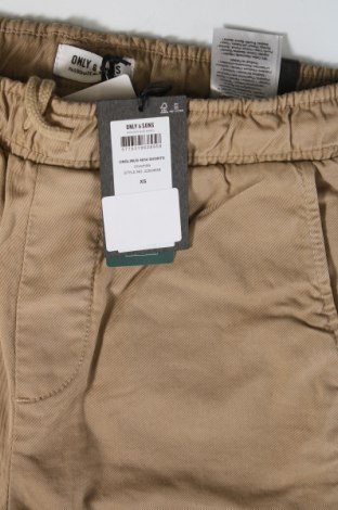 Мъжки къс панталон Only & Sons, Размер XS, Цвят Кафяв, Цена 23,20 лв.
