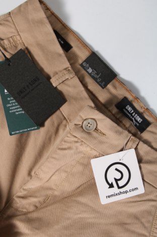 Мъжки панталон Only & Sons, Размер M, Цвят Бежов, Цена 14,26 лв.