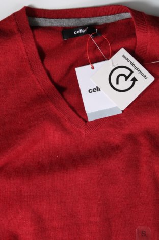 Мъжки пуловер Celio, Размер S, Цвят Червен, Цена 46,00 лв.