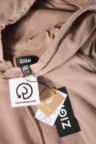 Ανδρικό φούτερ Zign, Μέγεθος XXS, Χρώμα  Μπέζ, Τιμή 44,85 €