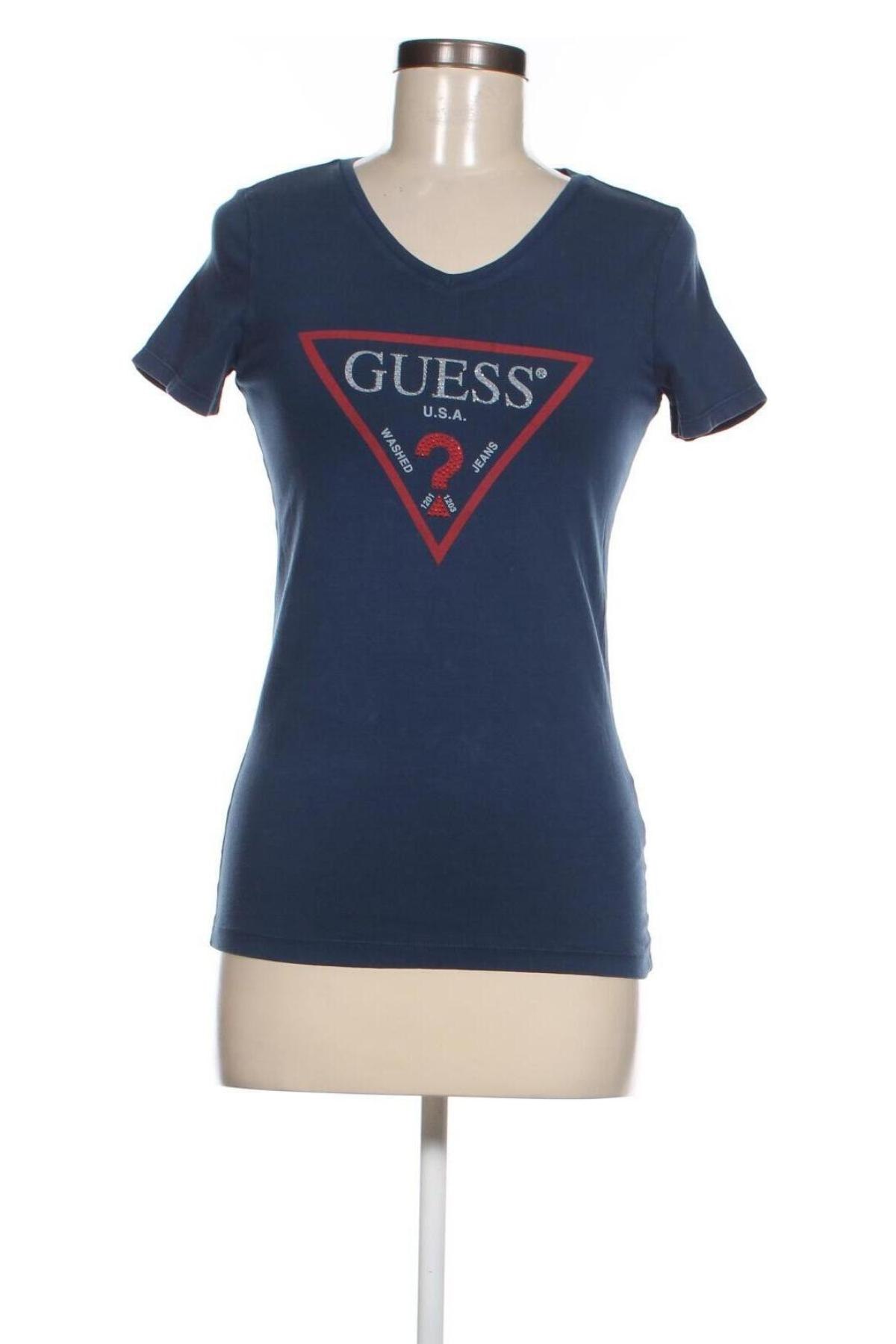 Damen T-Shirt Guess, Größe S, Farbe Blau, Preis 29,49 €