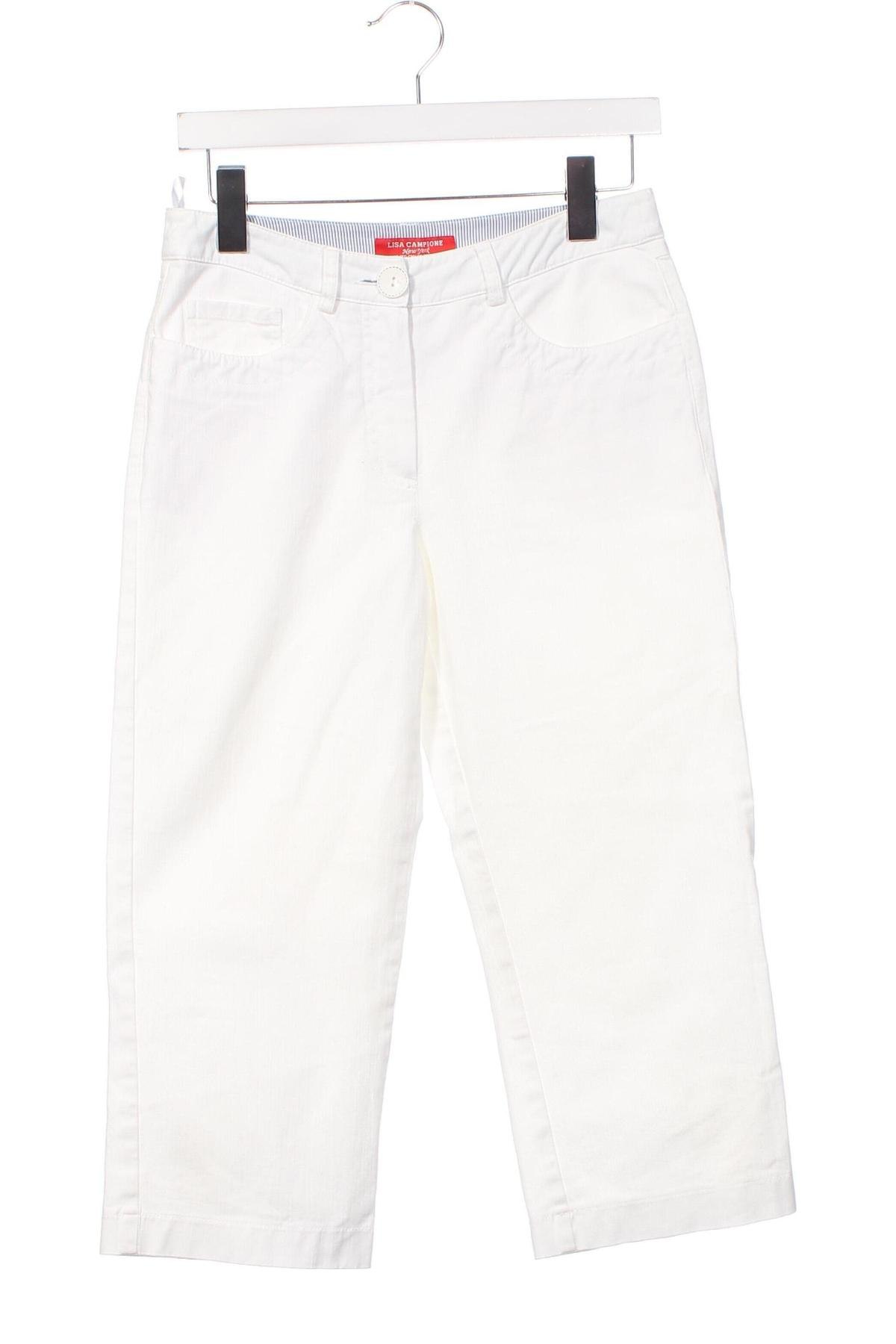 Дамски панталон Lisa Campione, Размер XS, Цвят Бял, Цена 5,51 лв.
