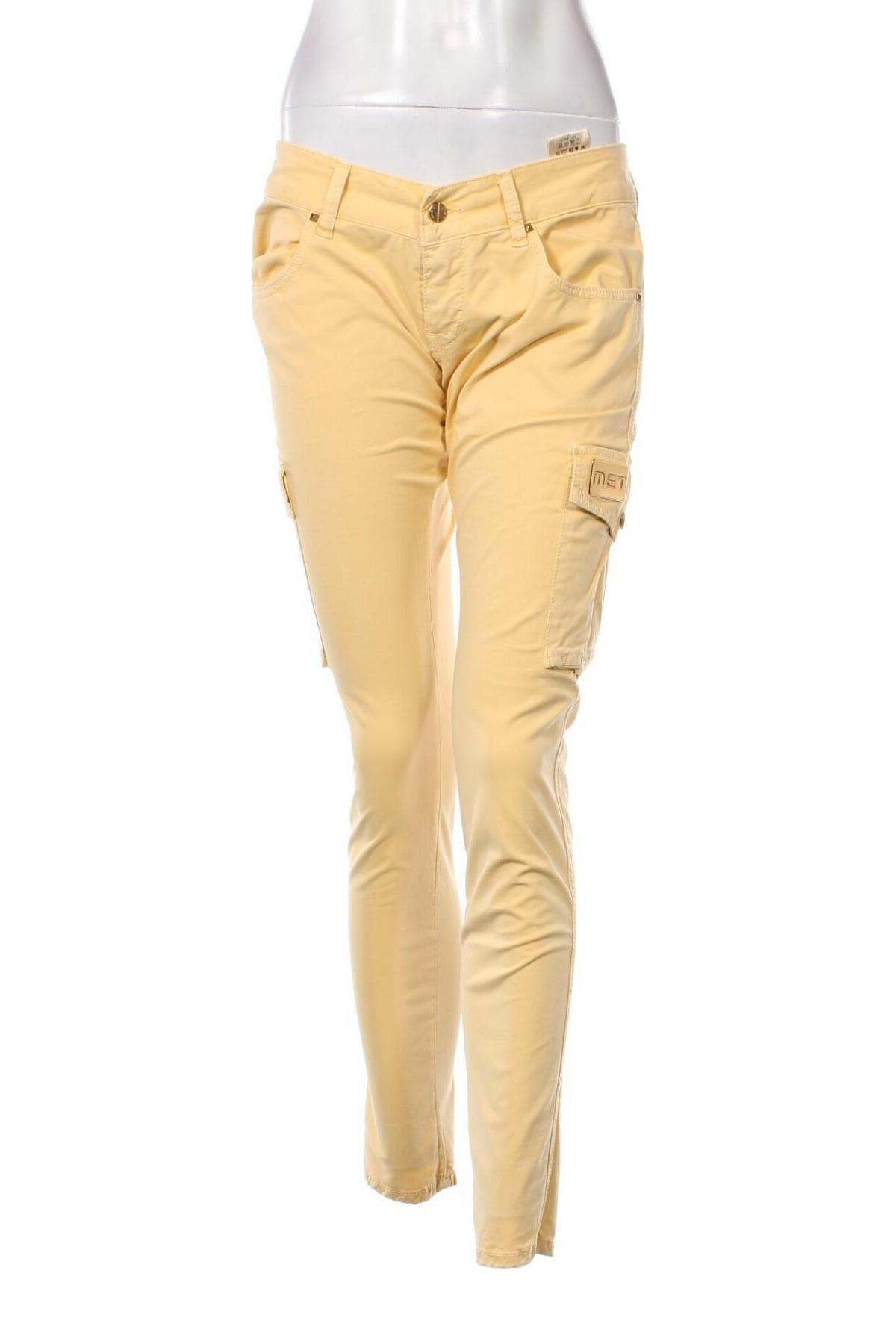 Γυναικείο παντελόνι Met, Μέγεθος XL, Χρώμα Κίτρινο, Τιμή 30,31 €