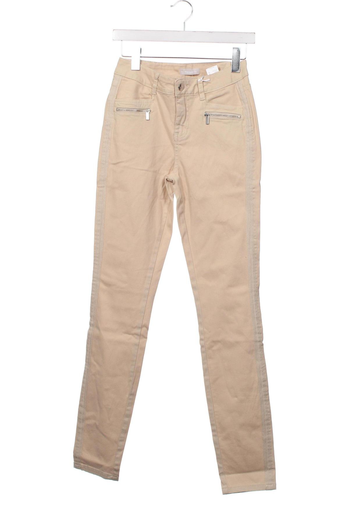 Дамски панталон Tamaris, Размер XS, Цвят Бежов, Цена 11,31 лв.