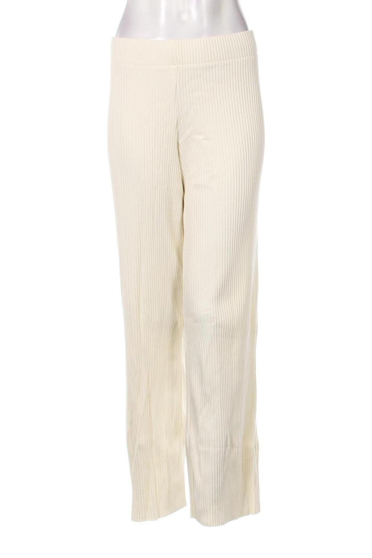 Pantaloni de femei Weekday, Mărime M, Culoare Ecru, Preț 269,74 Lei