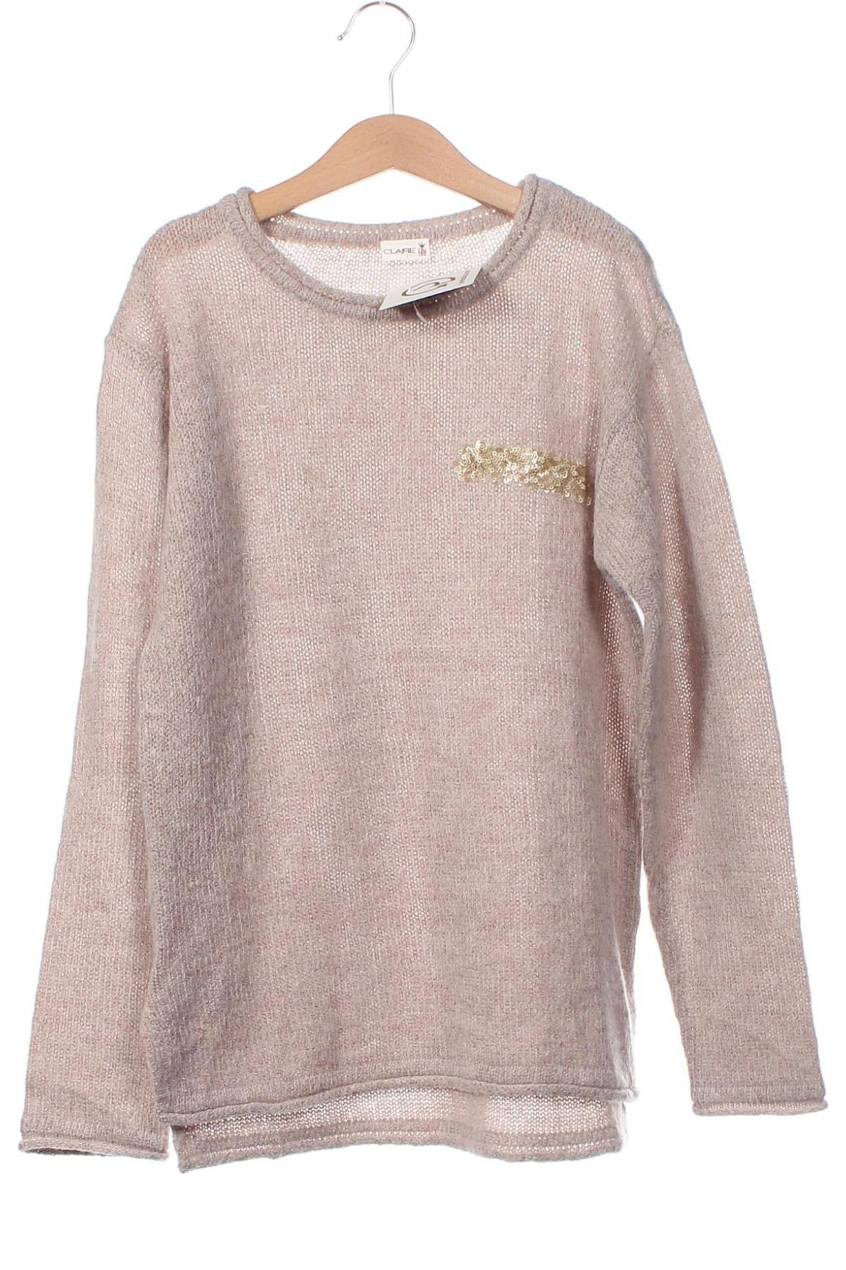 Детски пуловер Claire, Размер 11-12y/ 152-158 см, Цвят Бежов, Цена 16,80 лв.