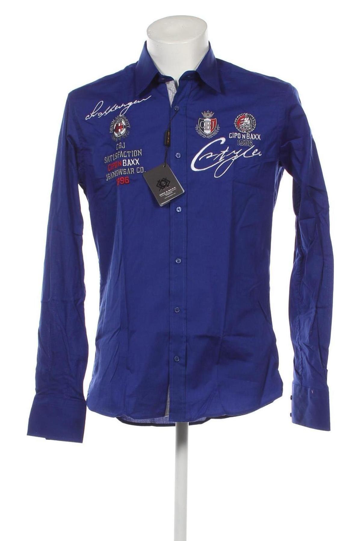 Pánska košeľa  Cipo & Baxx, Veľkosť M, Farba Modrá, Cena  7,24 €