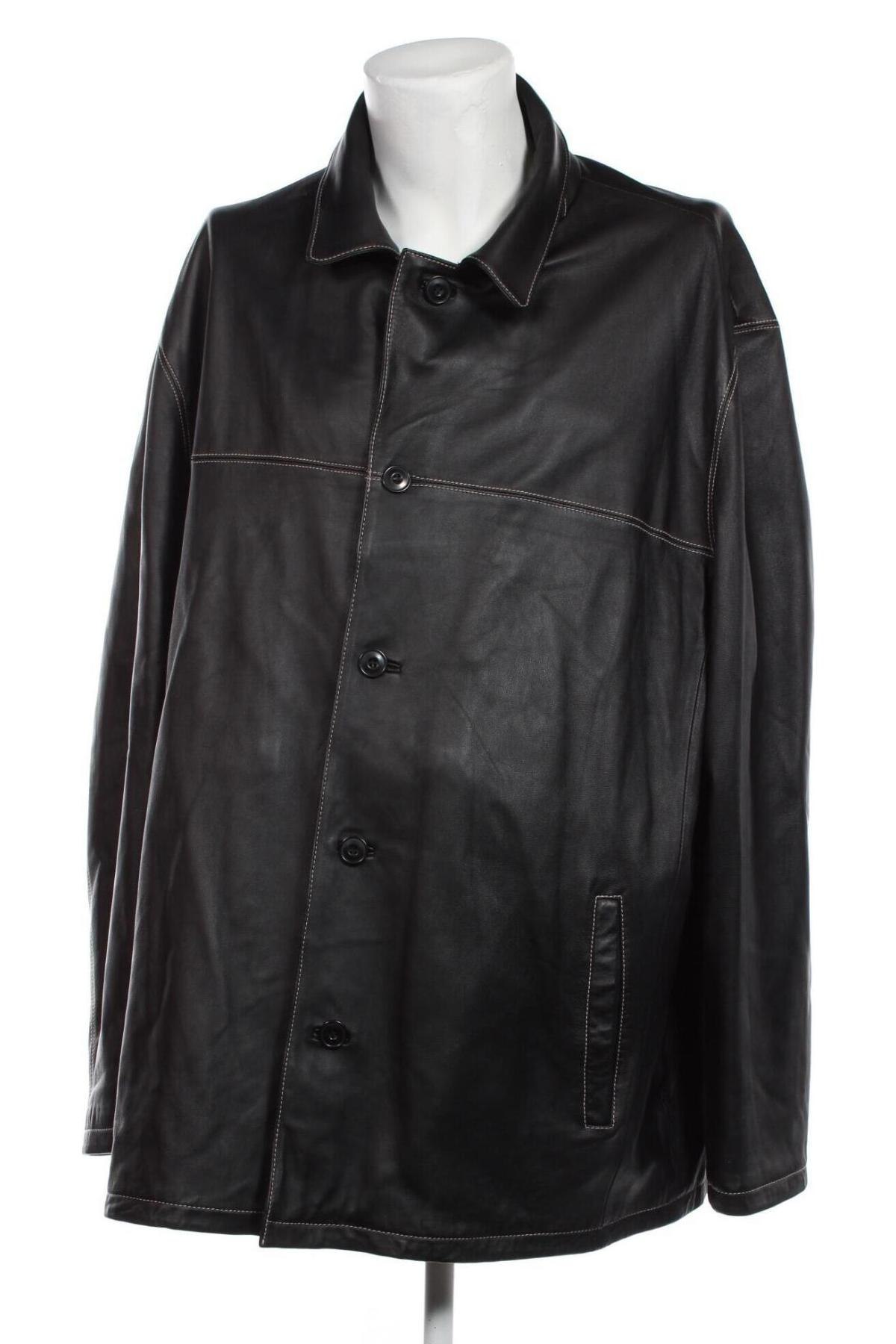 Ανδρικό δερμάτινο μπουφάν Man's World, Μέγεθος XL, Χρώμα Μαύρο, Τιμή 23,17 €