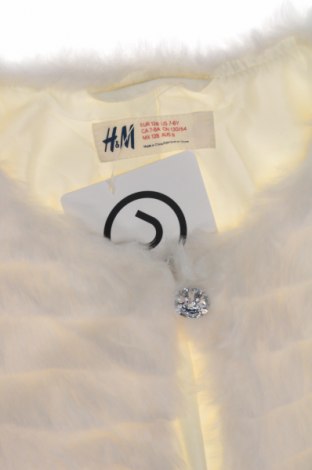 Детско палто H&M, Размер 6-7y/ 122-128 см, Цвят Бял, Цена 33,99 лв.