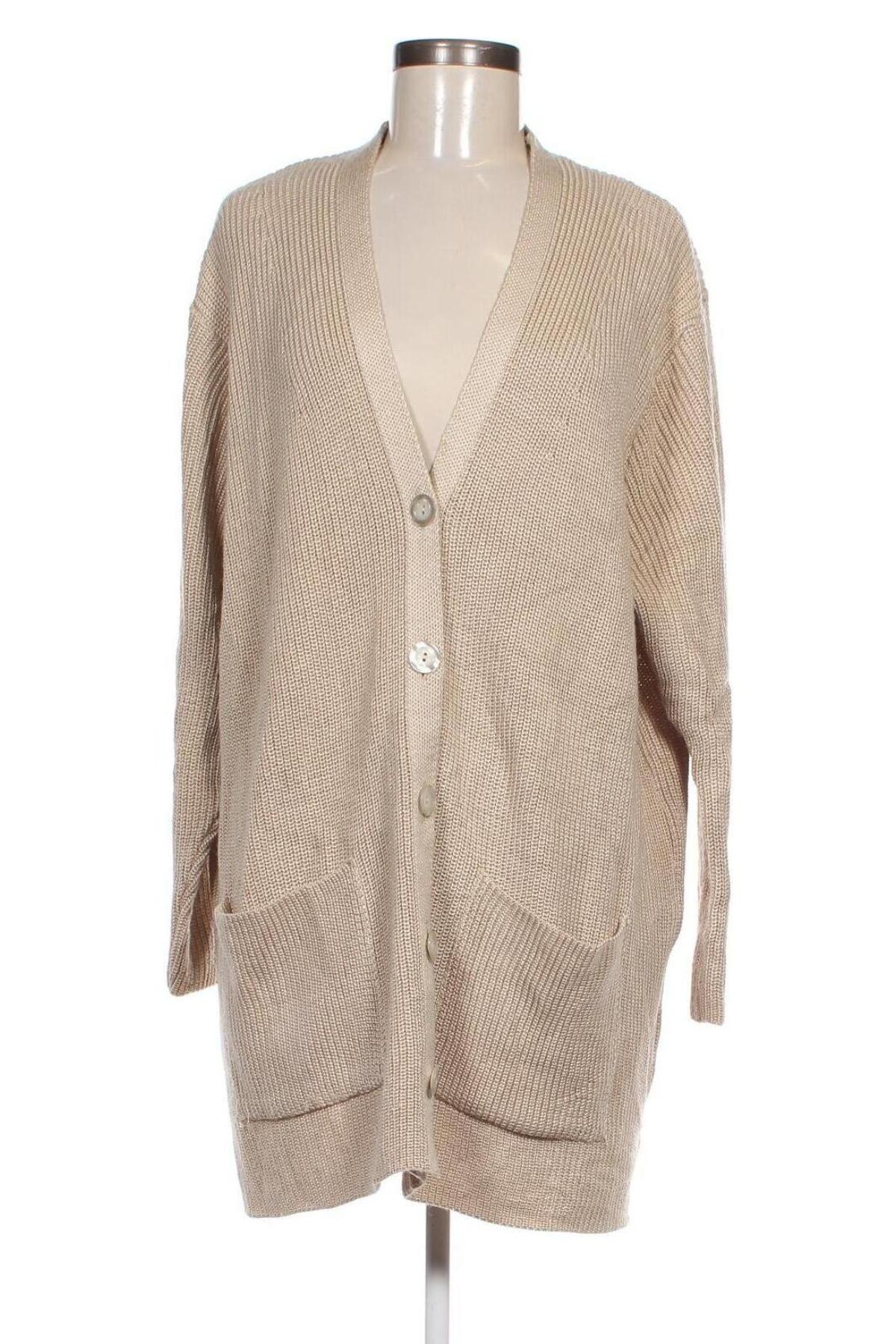 Damen Strickjacke Simple, Größe XXL, Farbe Beige, Preis 20,49 €