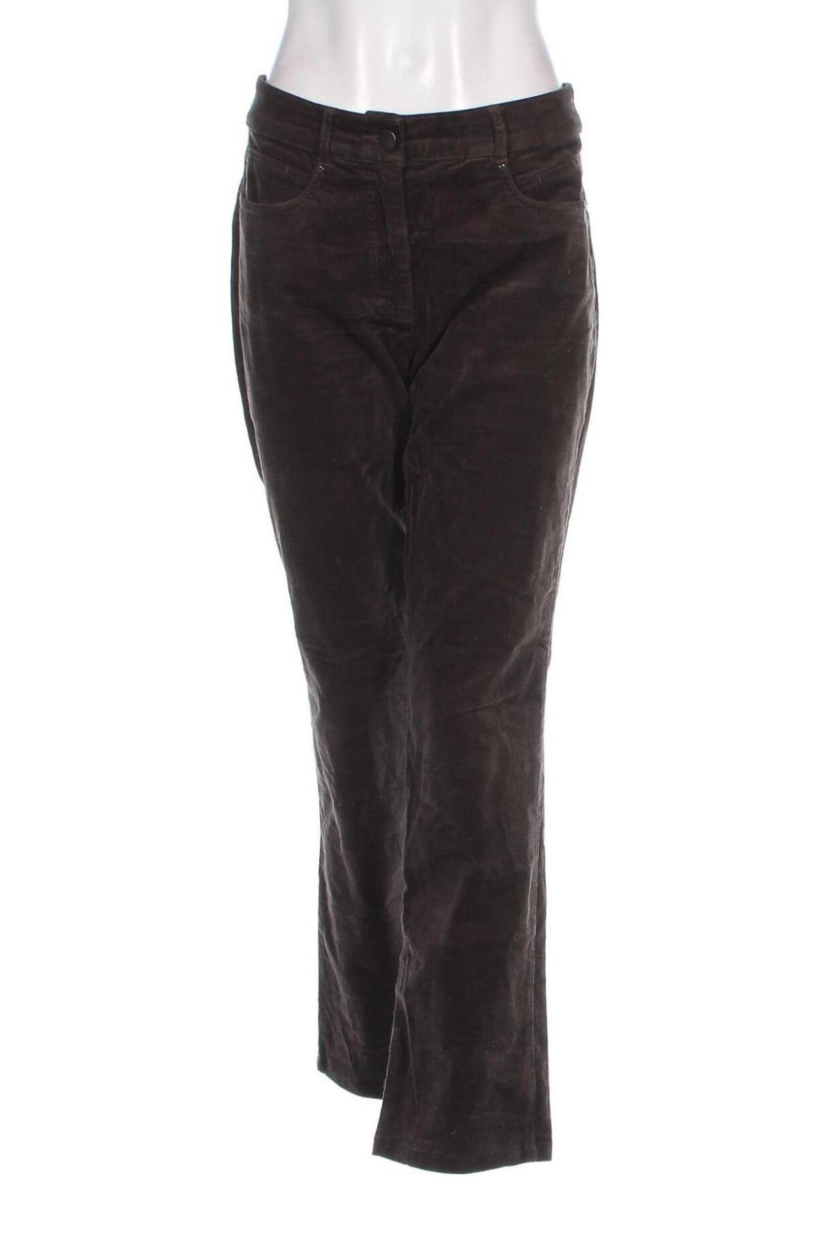 Pantaloni de velvet de femei Adagio, Mărime L, Culoare Maro, Preț 95,99 Lei